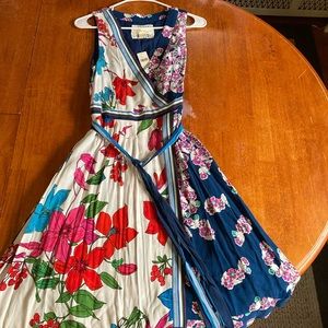Anthropologie Maeve Multicolor Botanical Floral Wrap Dress 8P